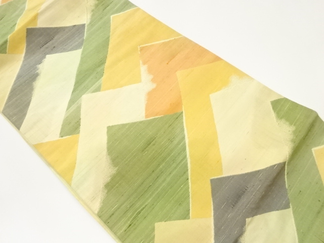 JAPANESE NAGOYA OBI / TSUMUGI / WOVEN ABSTRACT MOUNTAINS